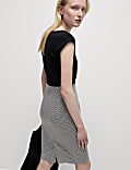 Jersey Checked Knee Length Pencil Skirt