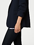 Relaxed Ruched Sleeve Blazer