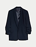 Relaxed Ruched Sleeve Blazer