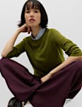 Double Pleated Side Tab Wide Leg Trousers