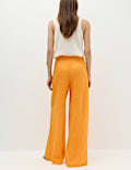 Linen Rich Tailored Wide Leg Trousers