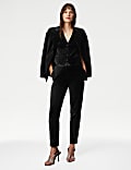 Velvet Slim Fit Ankle Grazer Trousers