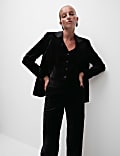 Velvet Tailored Single Breasted Blazer