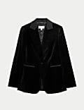 Velvet Tailored Single Breasted Blazer