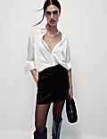 Velvet Mini A-Line Skirt