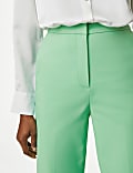 Cotton Blend Slim Fit Ankle Grazer Trousers