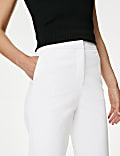 Cotton Blend Slim Fit Ankle Grazer Trousers