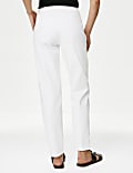Cotton Blend Slim Fit Ankle Grazer Trousers