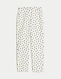 Cotton Rich Geometric Slim Fit Ankle Grazer Trousers