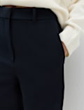Woven Straight Leg Trousers with Stretch