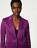 Blazer de aspecto satinado con botonadura simple informal