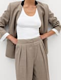 Pleated Wide Leg Trousers
