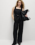 Linen Rich Tailored Twill Square Neck Waistcoat