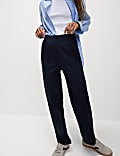 Jersey Twill Straight Leg Trousers