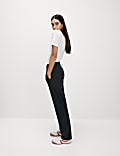 Woven Straight Leg Trousers with Stretch