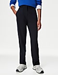 Woven Straight Leg Trousers with Stretch