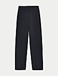 Woven Straight Leg Trousers with Stretch