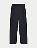 Woven Straight Leg Trousers with Stretch