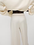 Jersey Elasticated Waist Wide Leg Trousers