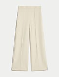 Jersey Elasticated Waist Wide Leg Trousers