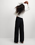 Jersey Elasticated Waist Wide Leg Trousers