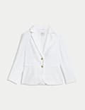 Einreihiger Blazer mit hohem Leinenanteil