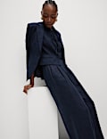 Linen Rich Twill Wide Leg Trousers