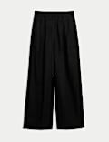 Linen Rich Twill Wide Leg Trousers