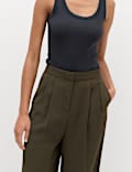 Pleated Wide Leg Trousers