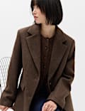 Blazer textur&eacute; bord&eacute; de fausse fourrure