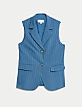 Tailored Striped Longline Waistcoat