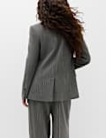Pinstripe Double Breasted Blazer with Wool