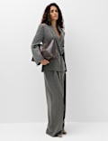 Pinstripe Double Breasted Blazer with Wool