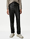 Leather Look Ankle Grazer Trousers