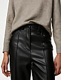 Leather Look Ankle Grazer Trousers