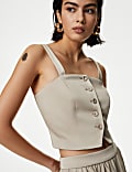 Satin Tailored Cropped Waistcoat