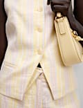 Linen Blend Striped Strappy Waistcoat
