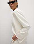 Satin Collarless Blazer
