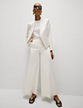 Satin Elasticated Waist Palazzo Trousers