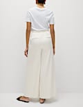 Satin Elasticated Waist Palazzo Trousers