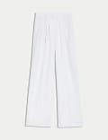 Pantalon plissé coupe large en lin