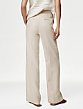 Linen Blend Wide Leg Trousers