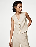 Linen Blend Tailored Waistcoat