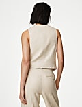 Linen Blend Tailored Waistcoat