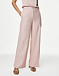 Linen Rich Wide Leg Trousers