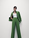 Woven Elasticated Waist Wide Leg Trousers