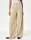 Lyocell Rich Pleat Front Wide Leg Trousers