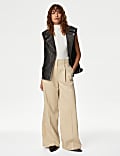 Lyocell Rich Pleat Front Wide Leg Trousers