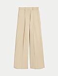 Lyocell Rich Pleat Front Wide Leg Trousers