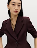 Tailored Cinched Asymmetric Single Breasted Blazer